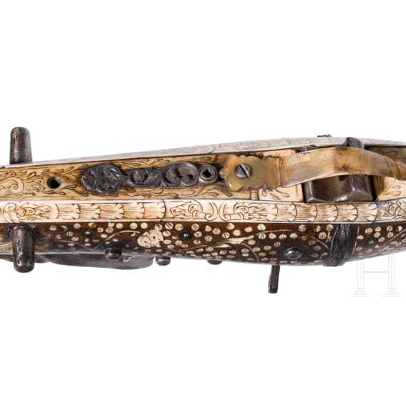 A richly decorated German crossbow, historicism, in the style of circa 1600