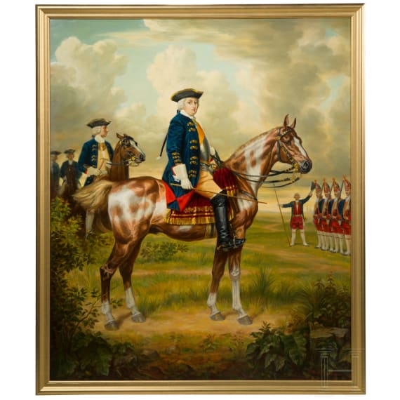 Painting &ldquo;King Friedrich Wilhelm I on horseback at the parade of his Potsdam Giant Guard&rdquo;