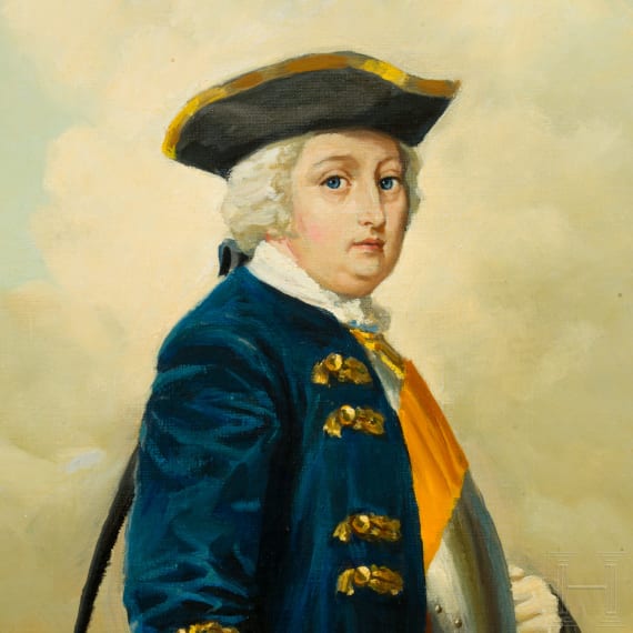 Painting &ldquo;King Friedrich Wilhelm I on horseback at the parade of his Potsdam Giant Guard&rdquo;