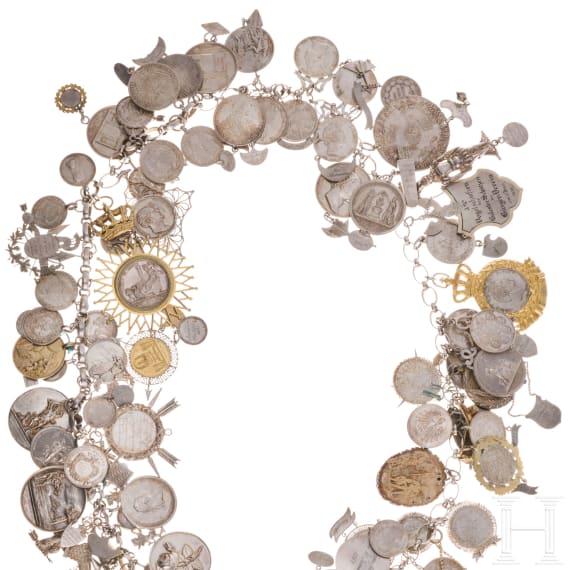 A silver Marksman King's chain for a Munich crossbow shooting society champion (Balestersch&uuml;tzen), circa 1820-70