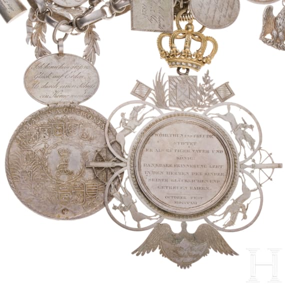 A silver Marksman King's chain for a Munich crossbow shooting society champion (Balestersch&uuml;tzen), circa 1820-70