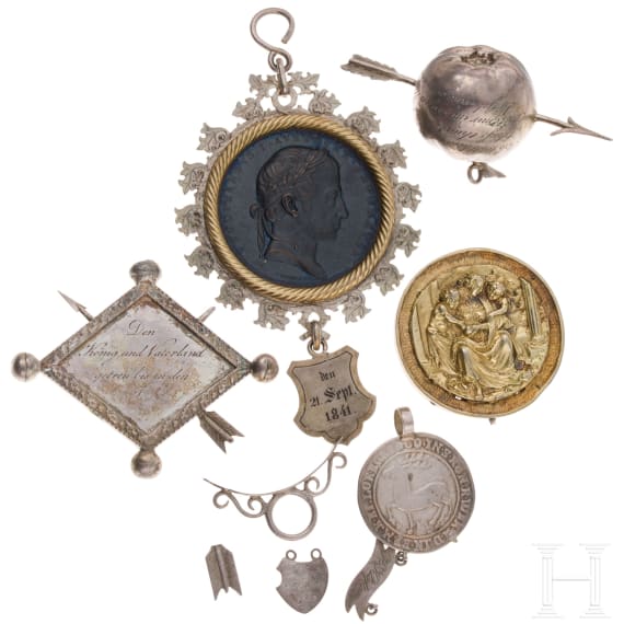 A silver Marksman King's chain for a Munich crossbow shooting society champion (Balestersch&uuml;tzen), circa 1820-70