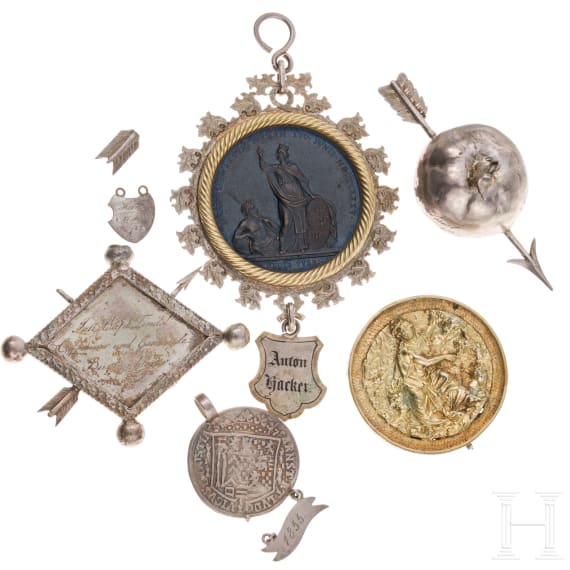 A silver Marksman King's chain for a Munich crossbow shooting society champion (Balestersch&uuml;tzen), circa 1820-70