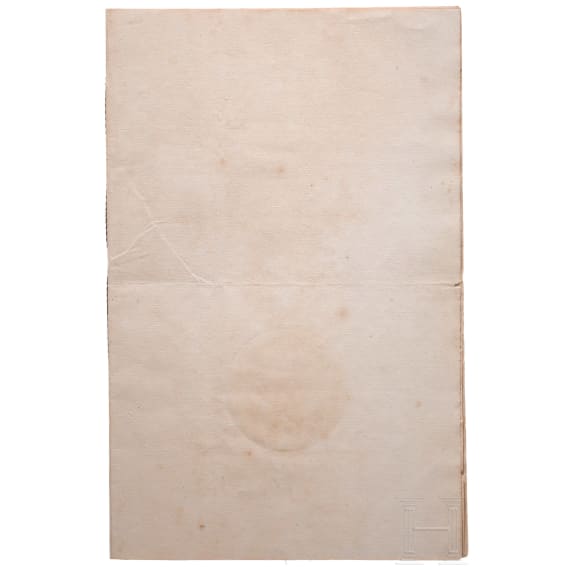 Friedrich II of Prussia &ndash; a hand-signed patent to Capitain for Carl Friedrich von Arensdorff, dated 1743