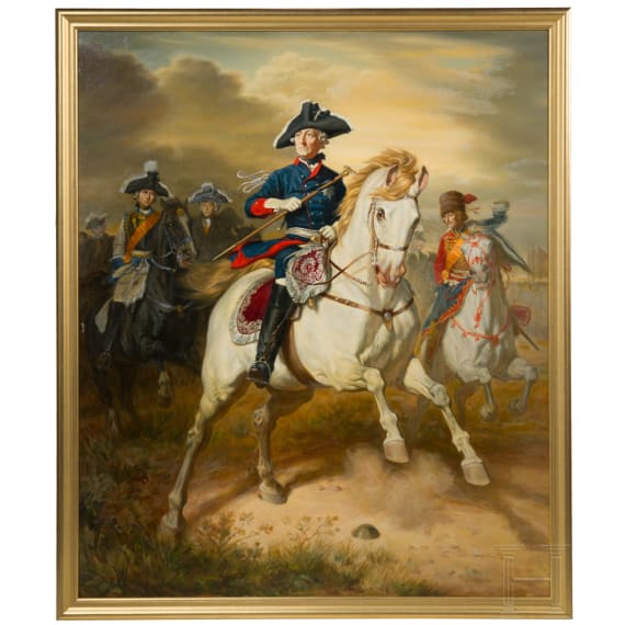 Painting of Frederick the Great on horseback after Wilhelm Camphausen