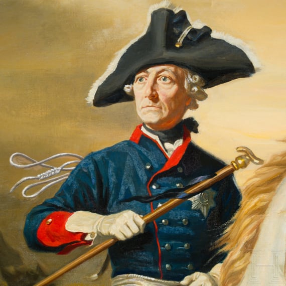 Painting of Frederick the Great on horseback after Wilhelm Camphausen