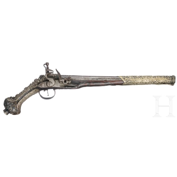 A silver mounted flintlock pistol, Greece, first half of the 19th century