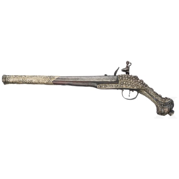 A silver mounted flintlock pistol, Greece, first half of the 19th century