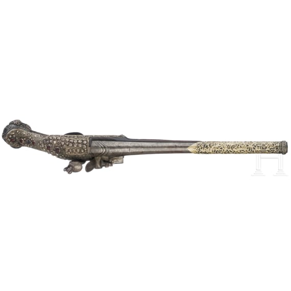 A silver mounted flintlock pistol, Greece, first half of the 19th century
