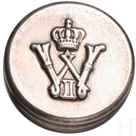 Kaiser Wilhelm II - a silver gift pillbox 1916