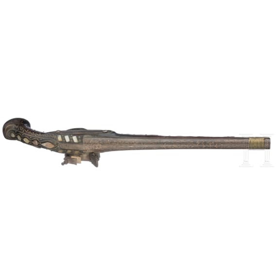 A pair of North African miquelet flintlock pistols, circa 1800
