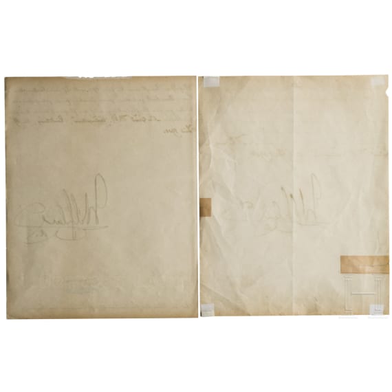 Emperor Wilhelm II &ndash; two large ink autographs, dated 1901 and 1904
