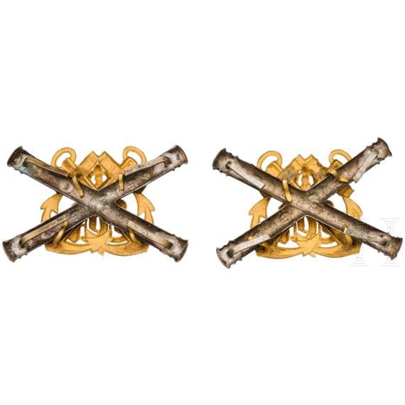 Emperor Wilhelm II - metal platings for epaulettes as Commander as well as Adjutant of Wilhelm I