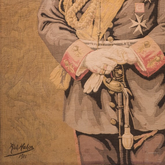 Emperor Wilhelm II - a portrait tapestry after a painting of Robert Hahn 1911