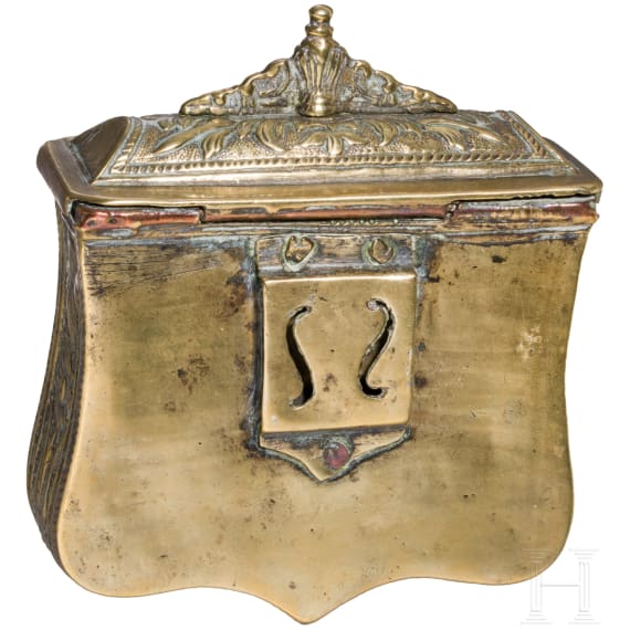 A brass cartridge box, Balkan Turkish, ca. 1800