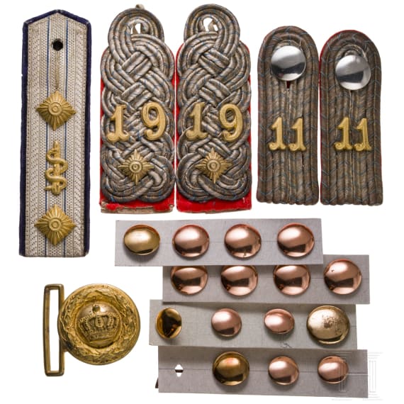 A small collection of insignias, circa 1900