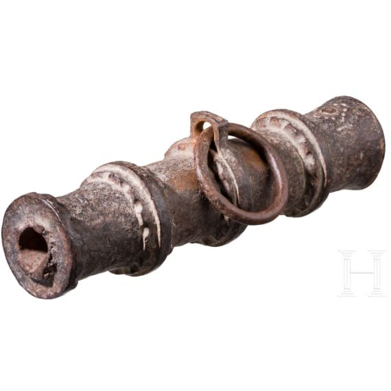 A North Italian wrought iron light canon barrel, 15th century