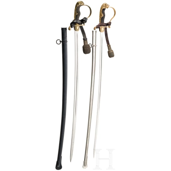 Two lion's head sabres for officers, from 1905 onwards