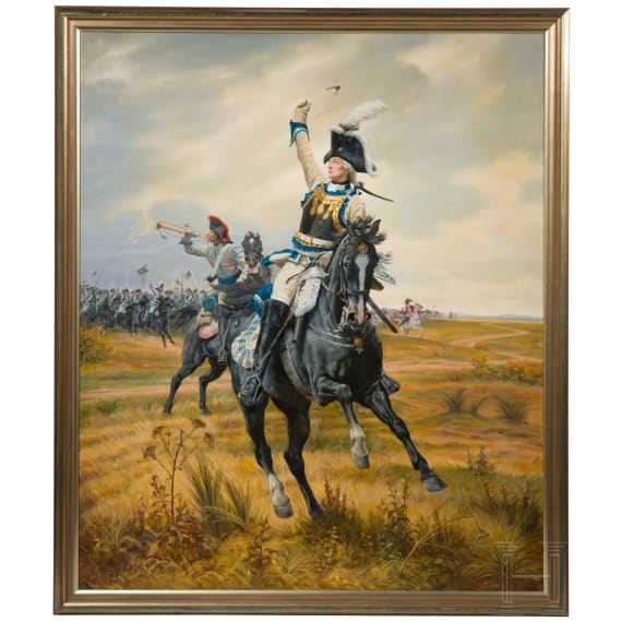 A Painting of Friedrich Wilhelm von Seydlitz at the Battle of Rossbach, painted after Anton von Werner