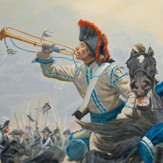 A Painting of Friedrich Wilhelm von Seydlitz at the Battle of Rossbach, painted after Anton von Werner