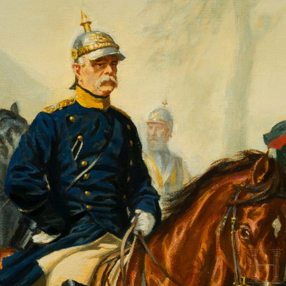 Painting &ldquo;Napoleon III and Bismarck on their way to Paris&rdquo; after Wilhelm Camphausen