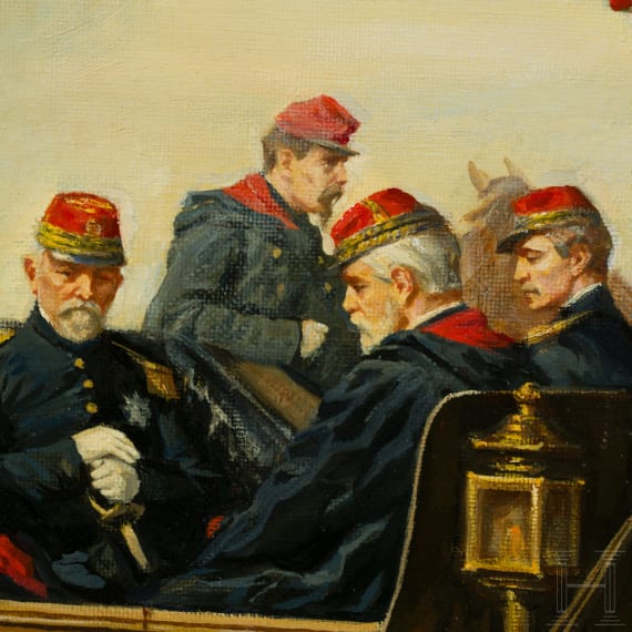 Painting &ldquo;Napoleon III and Bismarck on their way to Paris&rdquo; after Wilhelm Camphausen