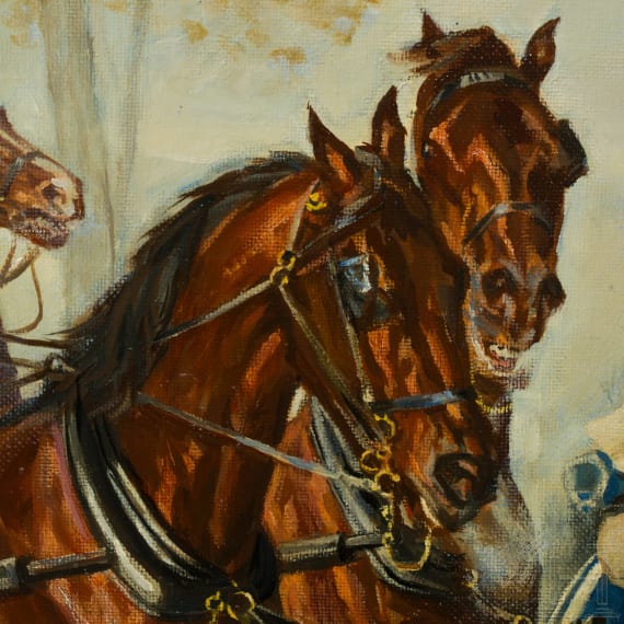 Painting &ldquo;Napoleon III and Bismarck on their way to Paris&rdquo; after Wilhelm Camphausen