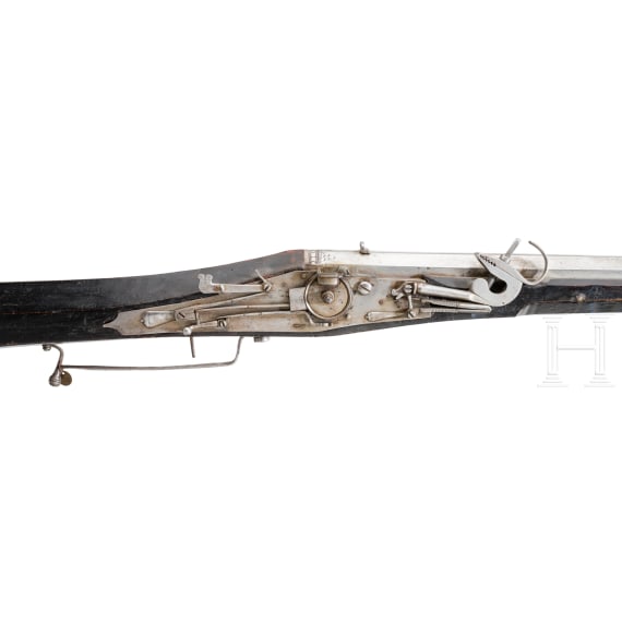 A heavy German rampart rifle with combined wheel and matchlock, circa 1570