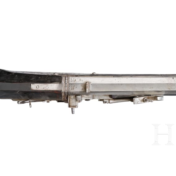 A heavy German rampart rifle with combined wheel and matchlock, circa 1570