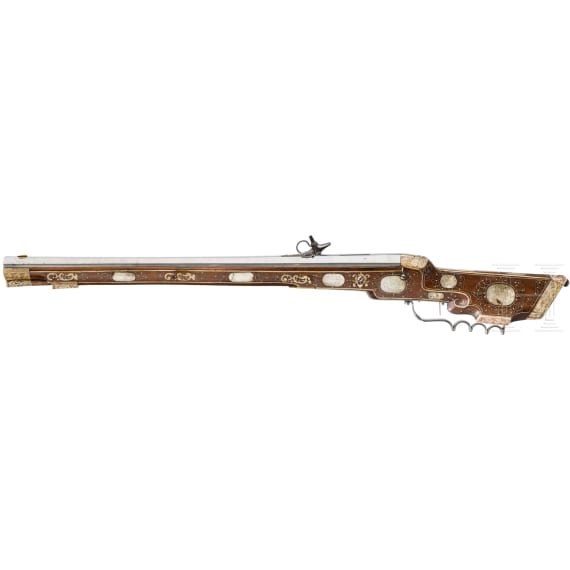 A heavy bone-inlaid wheellock rifle, Nuremberg, circa 1620