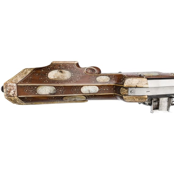 A heavy bone-inlaid wheellock rifle, Nuremberg, circa 1620