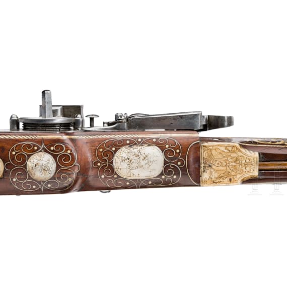 A heavy bone-inlaid wheellock rifle, Nuremberg, circa 1620