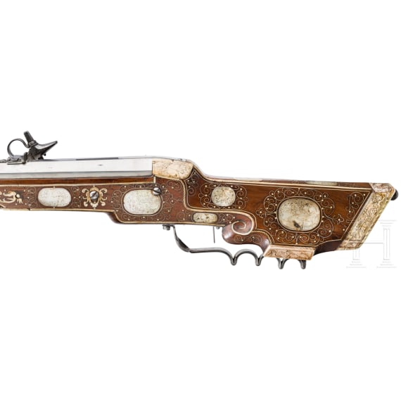 A heavy bone-inlaid wheellock rifle, Nuremberg, circa 1620
