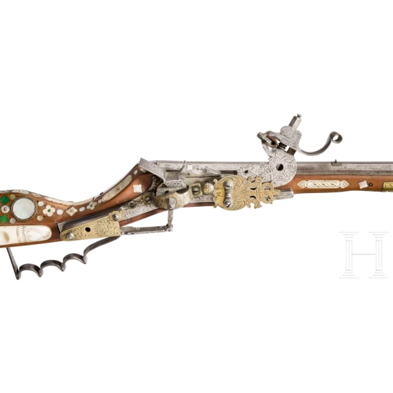 A Silesian wheellock rifle (tschinke), circa 1650