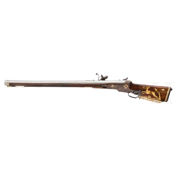 A German wheellock rifle by Pierre in &Ouml;tting, circa 1650