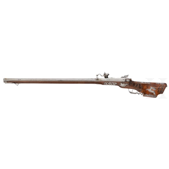 A North Bavarian wheellock rifle, dated 1674