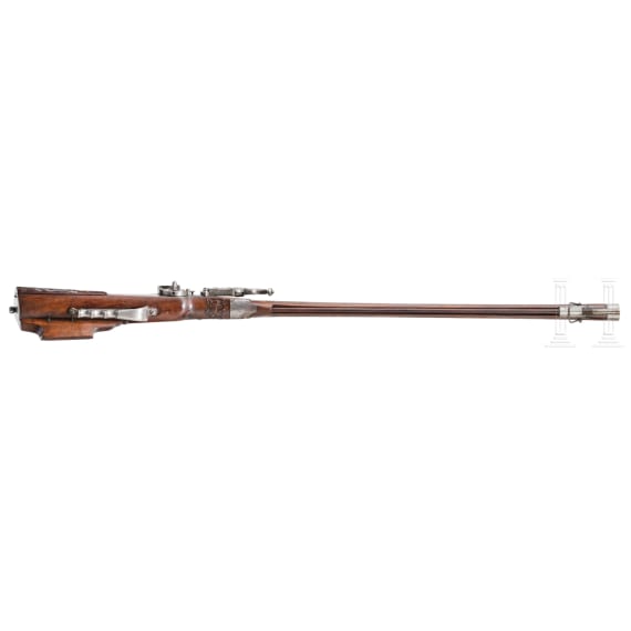 A North Bavarian wheellock rifle, dated 1674