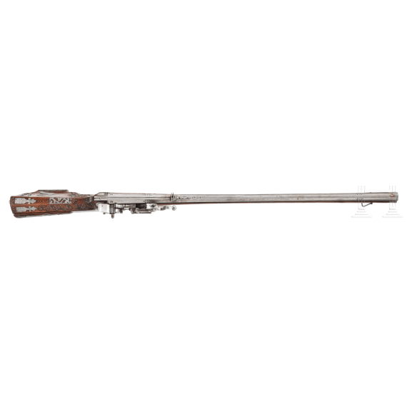 A North Bavarian wheellock rifle, dated 1674