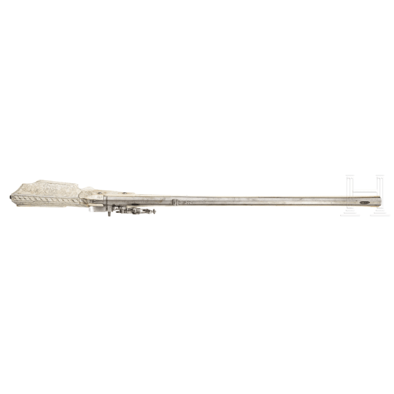 A wheellock hunting rifle with richly engraved, presumably later ivory-veneered stock, Wilhelm Neubauer of Prague, circa 1690/95