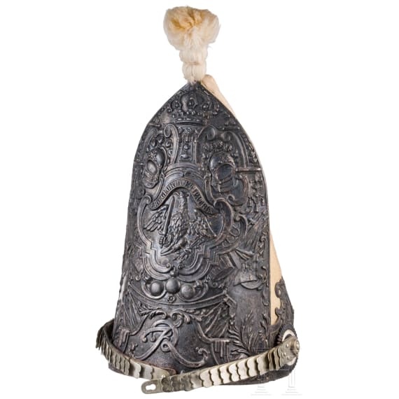 A Prussian fusilier cap model 1894 for enlisted men in the 1st Guard Regiment on Foot, II Battalion