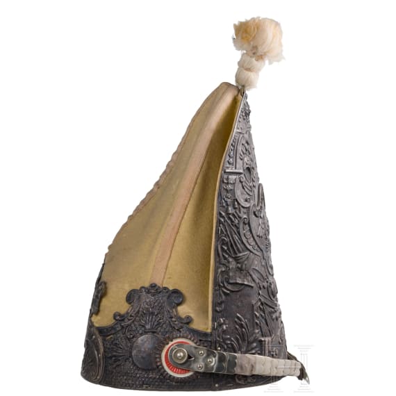 A Prussian fusilier cap model 1894 for enlisted men in the 1st Guard Regiment on Foot, II Battalion