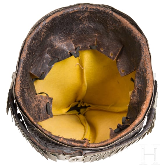 A Prussian fusilier cap model 1894 for enlisted men in the 1st Guard Regiment on Foot, II Battalion