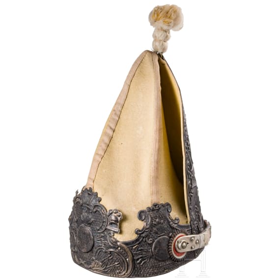 A Prussian fusilier cap model 1894 for enlisted men in the 1st Guard Regiment on Foot, II Battalion