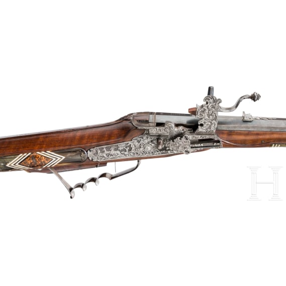 A German wheel lock rifle, circa 1750