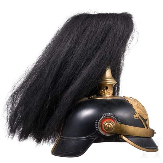 A helmet for infantry officers with parade bush, circa 1900