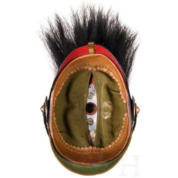 A helmet for infantry officers with parade bush, circa 1900