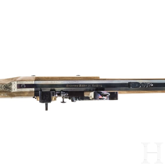 A modern German reproduction of a wheellock-rifle in the Saxon style of circa 1600, circa 2020