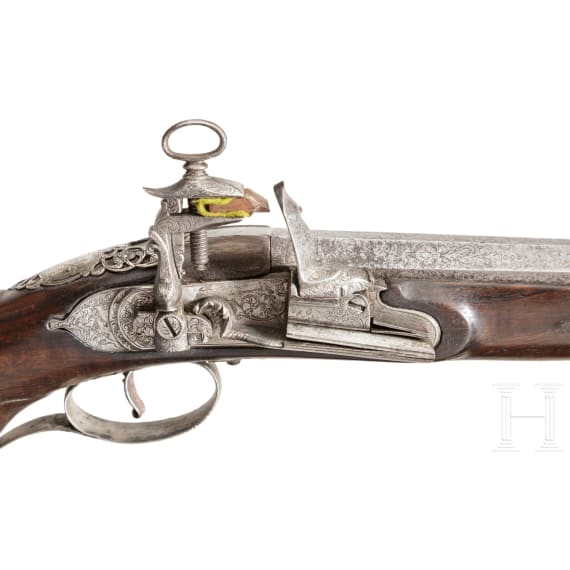 An Italian silver-mounted deluxe miquelet rifle, circa 1710/20