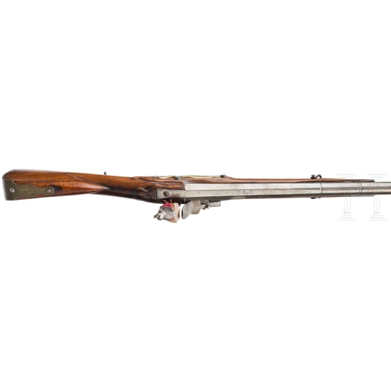 A flintlock shotgun, Ponsin in Li&egrave;ge, 18th century