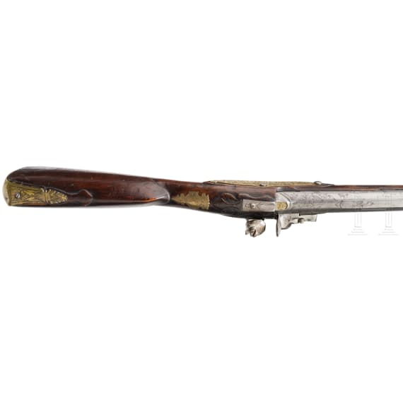 A German flintlock shotgun, circa 1740